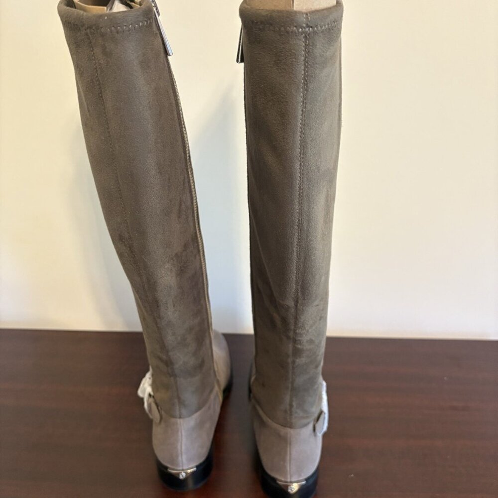 NIB Michael Kors BRANSON Suede Riding Mid Boot Knee High Mushroom 6M $275 - Picture 4 of 10